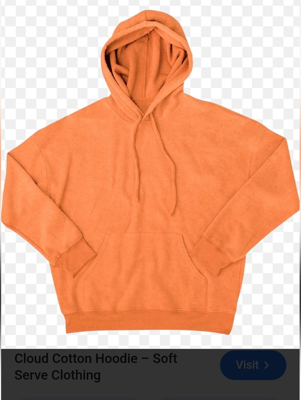 Soft Serve Clothing Cloud Cotton  Hoodie- Orange